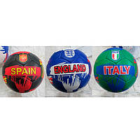 Мяч футбольный 2500-270-1 размер 5, ПУ1, 4мм, ручная работа, 32 панели, 400-420г, 3 вида страны, в пакете