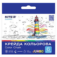 Крейда кольорова 6 шт Classic Jumbo Kite K-073