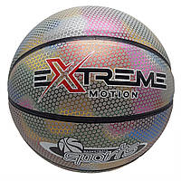 Мяч баскетбольный Extreme Motion Bambi BB2208(White) № 7 светоотражающий, World-of-Toys