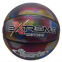 Мяч баскетбольный Extreme Motion Bambi BB2208(Black) № 7 светоотражающий, World-of-Toys