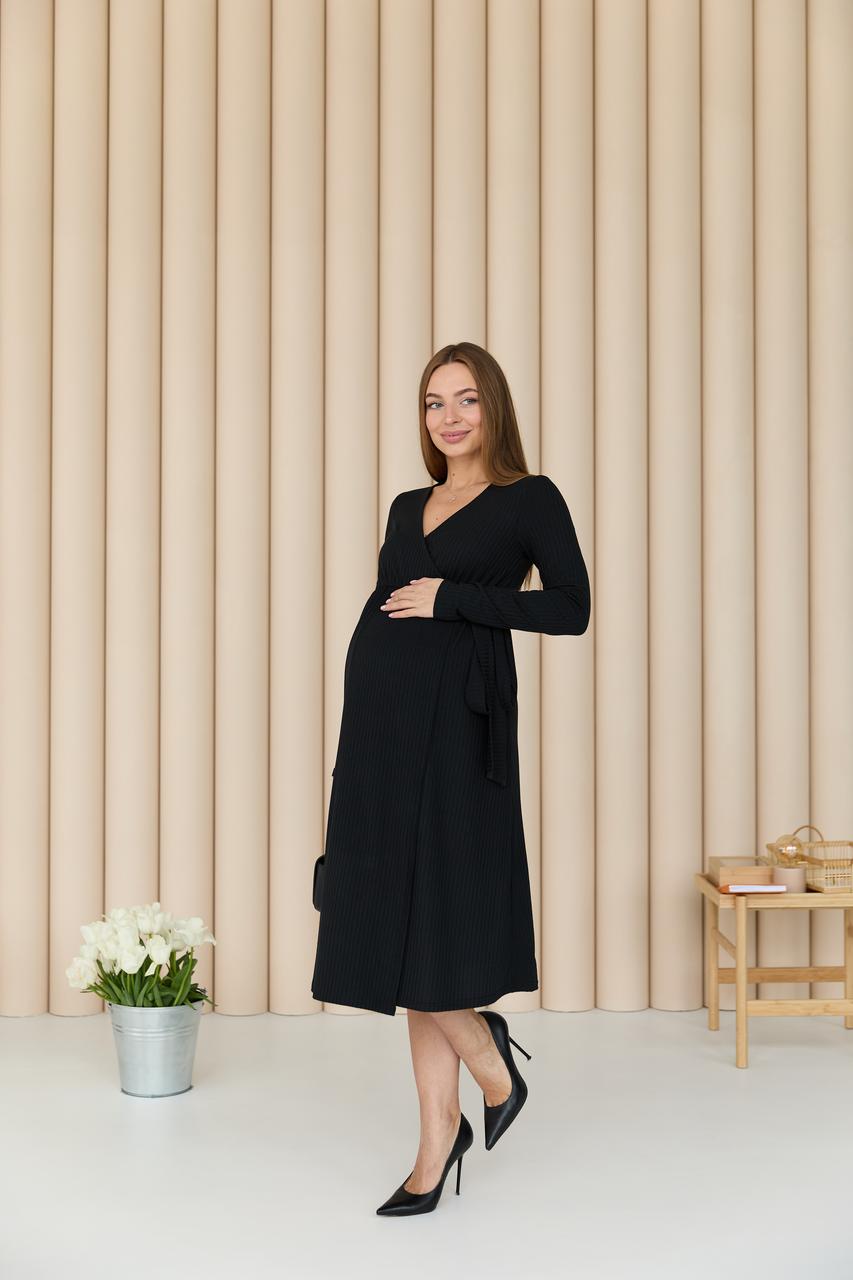 Сукня в рубчик для вагітних і годуючих Bondy Lullababe розмір S Чорний