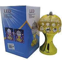 Лампа на подставке шар вращающийся RGB Золотой RHD-215 Дискошар 515805Rea