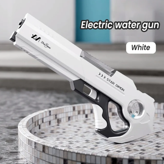 Водяний автомат електричний на акумуляторі, бластер Water Gun 680 мл з автоматичним насосом закачуванням води White