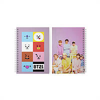 Скетчбук БТС BTS с персонажами BT21 фиолетовый (22971) Fan Girl UP, код: 8322060