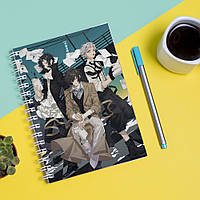 Скетчбук Sketchbook блокнот для рисования с принтом Bungou Stray Dogs - Бродячие псы 4 А3 Кав UP, код: 8301410