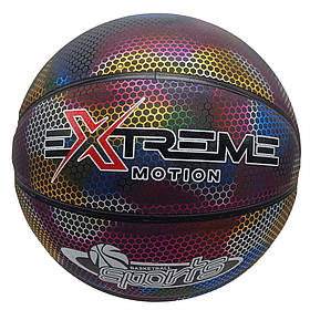 М'яч баскетбольний Extreme Motion Bambi BB2208(Black) № 7 світловідбиваючий, Toyman