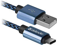 Кабель Defender USB09-03T PRO USB(AM)-C Type, 1m Blue (87817) (6488853) BS, код: 1892386