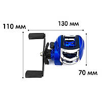 Котушка мультиплікаторна Yumoshi AM 200 Blue-Black Right рибальська 34 шт., фото 4