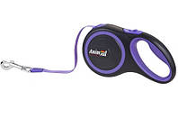 AnimAll Рулетка-поводок для собак до 15кг/3метра S Фиолетово-черный