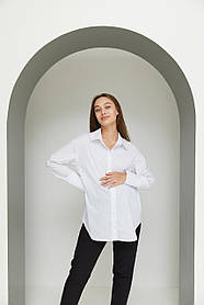 Класична сорочка для вагітних та годування груддю Geneva розмір S-M (42-44) Lullababe Білий