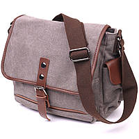 Практичная горизонтальная мужская сумка из текстиля 21248 Vintage Серая UP, код: 7803875