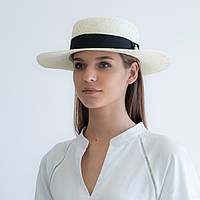 Шляпа LuckyLOOK канотье 093-333 One size Белый UP, код: 6885838