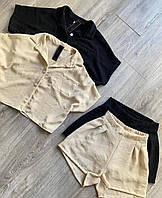 Костюм женский рубашка и шорты креп-жатка XS-S; M-L (3цв) "VIVID" от прямого поставщика