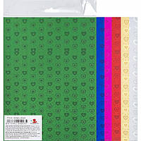 Набор цветного голографичного картона А4 "Сердечки" 6 цветов, одностороний YT-6-Н/044435. Минимальный заказ 1