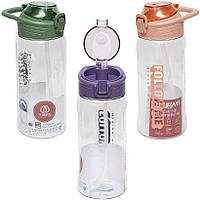 Пляшка для води пластик 1,5 літра з трубочкою 2339/XH-20. Мінімальне замовлення 1 паковання (1 штука)