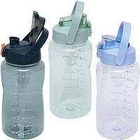 Пляшка для води пластик 1,5 літра з трубочкою 6917. Мінімальне замовлення 1 паковання (1 штука)