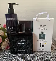 Набор Bleu de Chanel Духи 100 ml + Духи с ферoмонами 45 ml + Парфюмированный лосьон 200 ml
