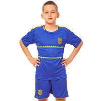 Форма футбольная детская с символикой сборной УКРАИНА Zelart CO-1006-UKR-13 размер s-24, рост 125-135 цвет