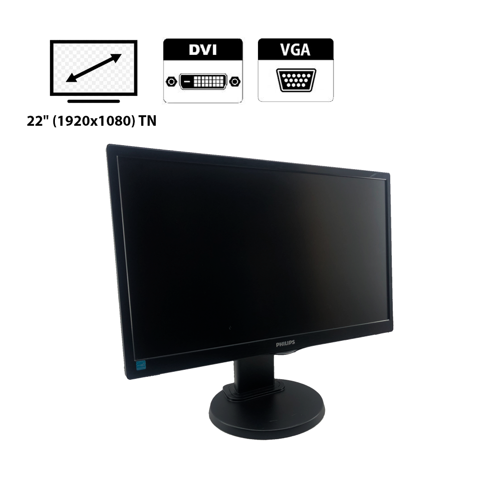 Монітор Philips 223V5L / 21.5" (1920x1080) TN WLED / VGA, DVI