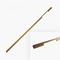 Длинные мебельные ручки профиль для распашных шкафов Long D 1200мм золотые (порошковая покраска)