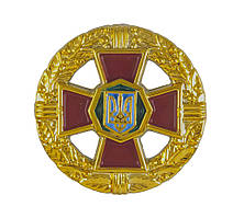 Кокарда на берет (беретний знак) НГУ (малиновий хрест) пластикова