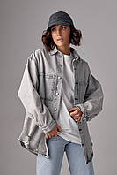 Джинсовая куртка в стиле Grunge - светло-серый цвет, L
