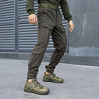Карго штаны мужские с карманами на весну-осень удобные повседневные спортивные штаны Хаки для мужчин парней