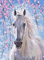 Картина по номерам. Brushme "Лошадь в цветах сакуры" GX8528, 40х50 см от LamaToys