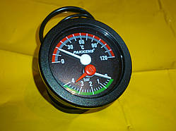 Термометр з манометром ( термоманометр ) Ø-52 капілярний 1-м./ 0-120℃ / 0-4 Бар PAKKENS виробництво Туреччина