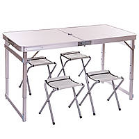 Набор складной мебели для пикника и кемпинга Zelart 8188 стол и 4 стула серый
