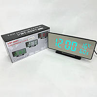 Настольные часы электронные VST-888Y светодиодные с зеркальной поверхностью с указанием температуры DA-823 и