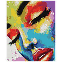 Алмазная мозаика "Женщина в красках" Виктория Черная DBS1001 Brushme 40х50 см от LamaToys
