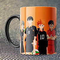 Чашка Fan Girl команда Волейбол - Haikyuu (15779) 330 мл Черный NB, код: 7599500