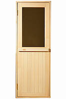 Дверь для бани и сауны Tesli Макс 1900 х 700 стеклопакет 14 мм
