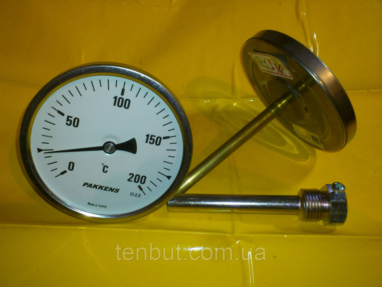 Термометр трубчастий PAKKENS 0-200°C град./Ø-100 мм/довжина-100мм. виробництво Туреччина, фото 1