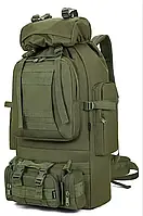 Большой тактический рюкзак с подсумком 80л 4 в 1 Цвет Хаки JS