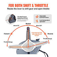 Дроссельная заслонка для лодок VEVOR, 5006180 Боковой блок дистанционного управления для подвесного мотора