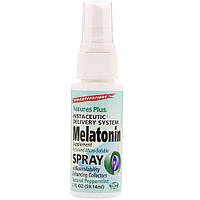 Мелатонин для сна Nature's Plus Insta Nutrient, Melatonin Supplement Spray, 2 fl oz 59,14 ml EC, код: 7715611