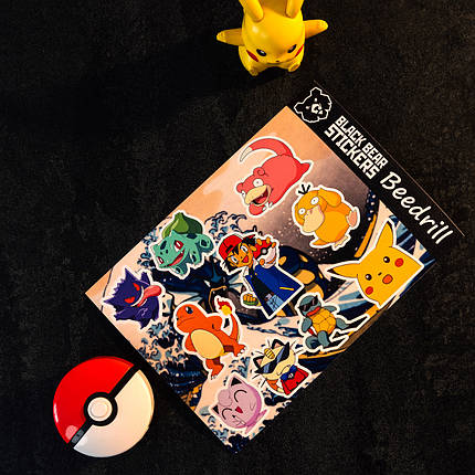 Стікерпак "Pokémon", Покемони, Пикачу, стікери вологостійкі, наклейки, аніме, фото 3