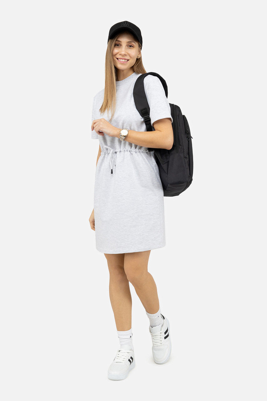 Жіноча сукня з коротким рукавом колір світло-сірий ЦБ-00246626
