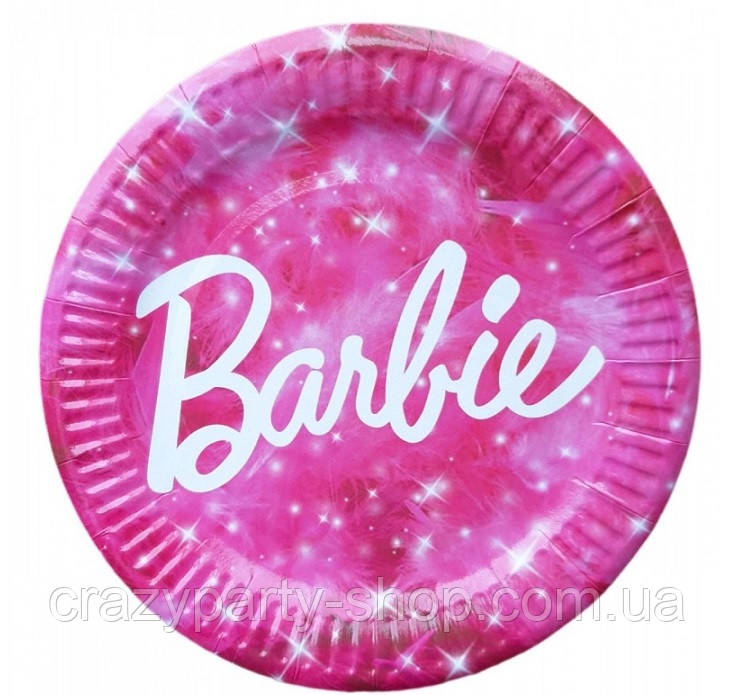 Тарілка святкова одноразова Барбі, фото 1