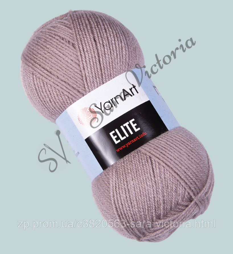 Акрилова бежева пряжа YarnArt Elite (ярнарт еліт) 857 попелясто-рожевий, фото 1