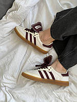 Женские кроссовки Adidas Samba Wales Bonner Cream Bordo 40