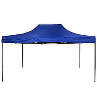 Раздвижной шатер на черном каркасе для сада шатер 3х4.5 м Синий Тент для отдыха на природе