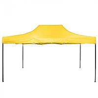 Раздвижной шатер на черном каркасе для сада шатер 3х4.5 м Желтый Тент для отдыха на природе