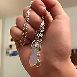 Підвіска білий небесний кристал кулон у формі олівець амулет на ланцюжку, фото 2