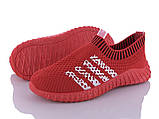 Червоні текстильні підліткові кеді 21,5см 24см, фото 4