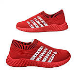 Червоні текстильні підліткові кеді 21,5см 24см, фото 7