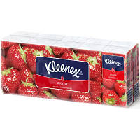 Салфетки косметические Kleenex Aroma с ароматом клубники двухслойные 10 пачек по 10 шт. (5029053028323) h