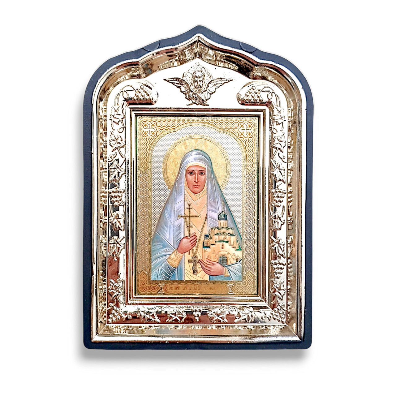 Ікона Єлизавета свята мучениця, лик 6х9 у пластиковій чорній рамці, фото 1